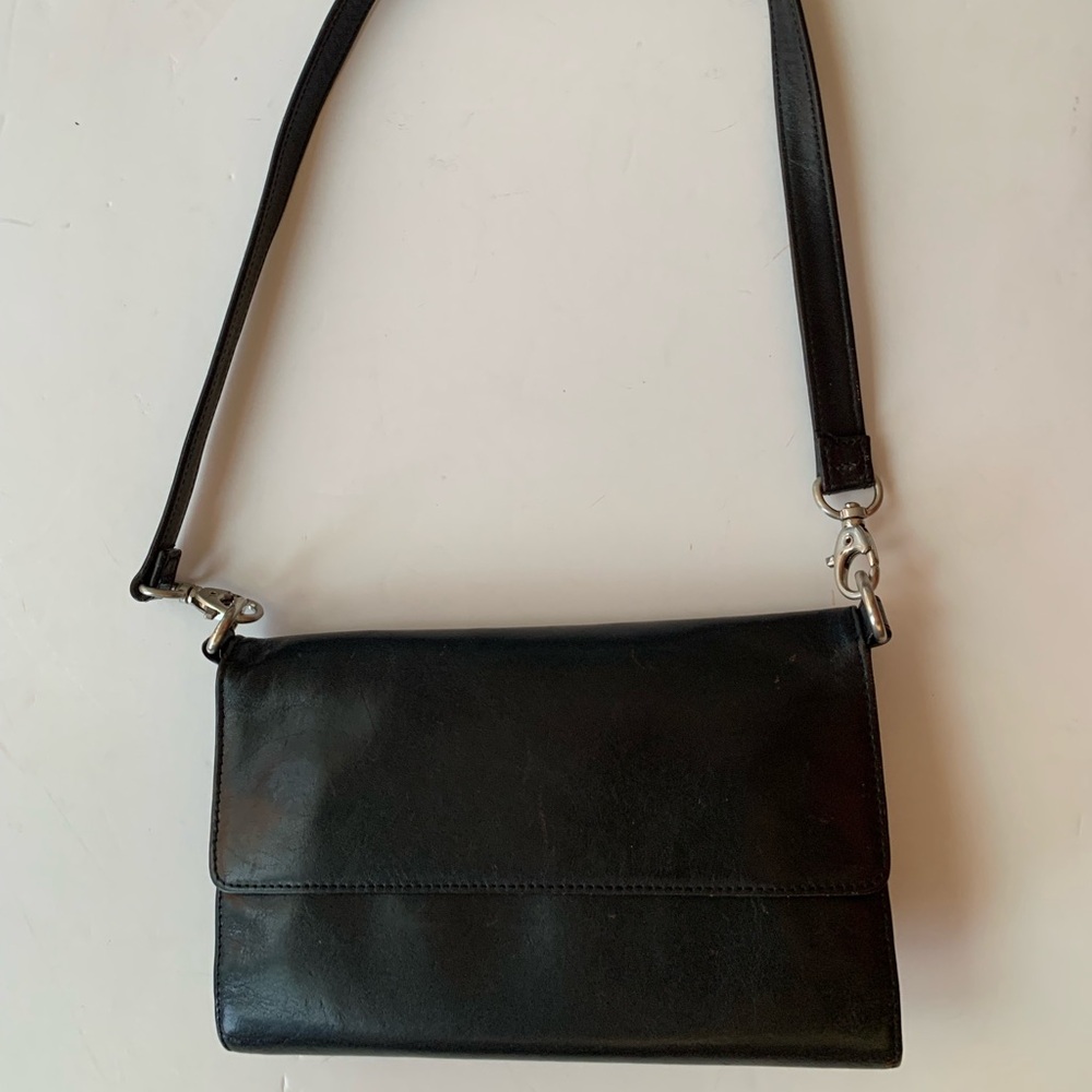 Hobo Black Leather Wallet Bag